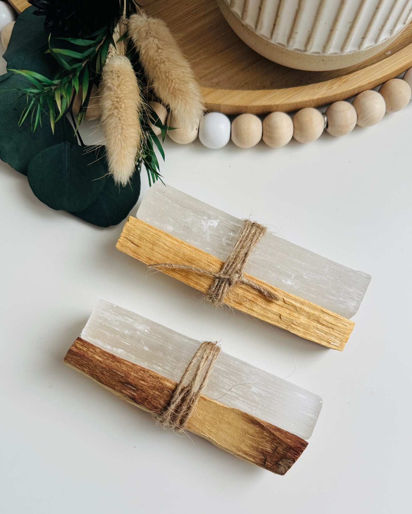 Palo santo et sélénite