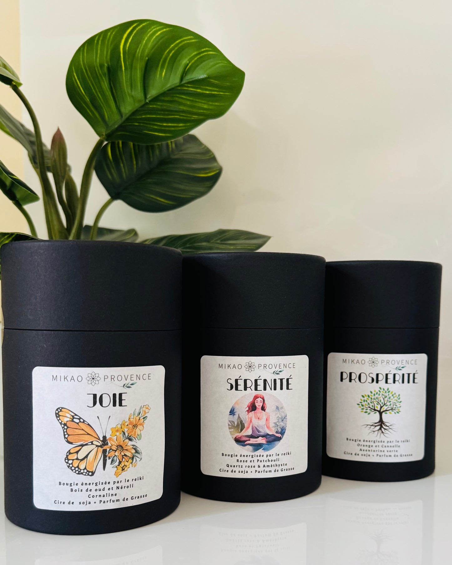 Bougie d’Intention Joie – Cornaline - vue boite de près