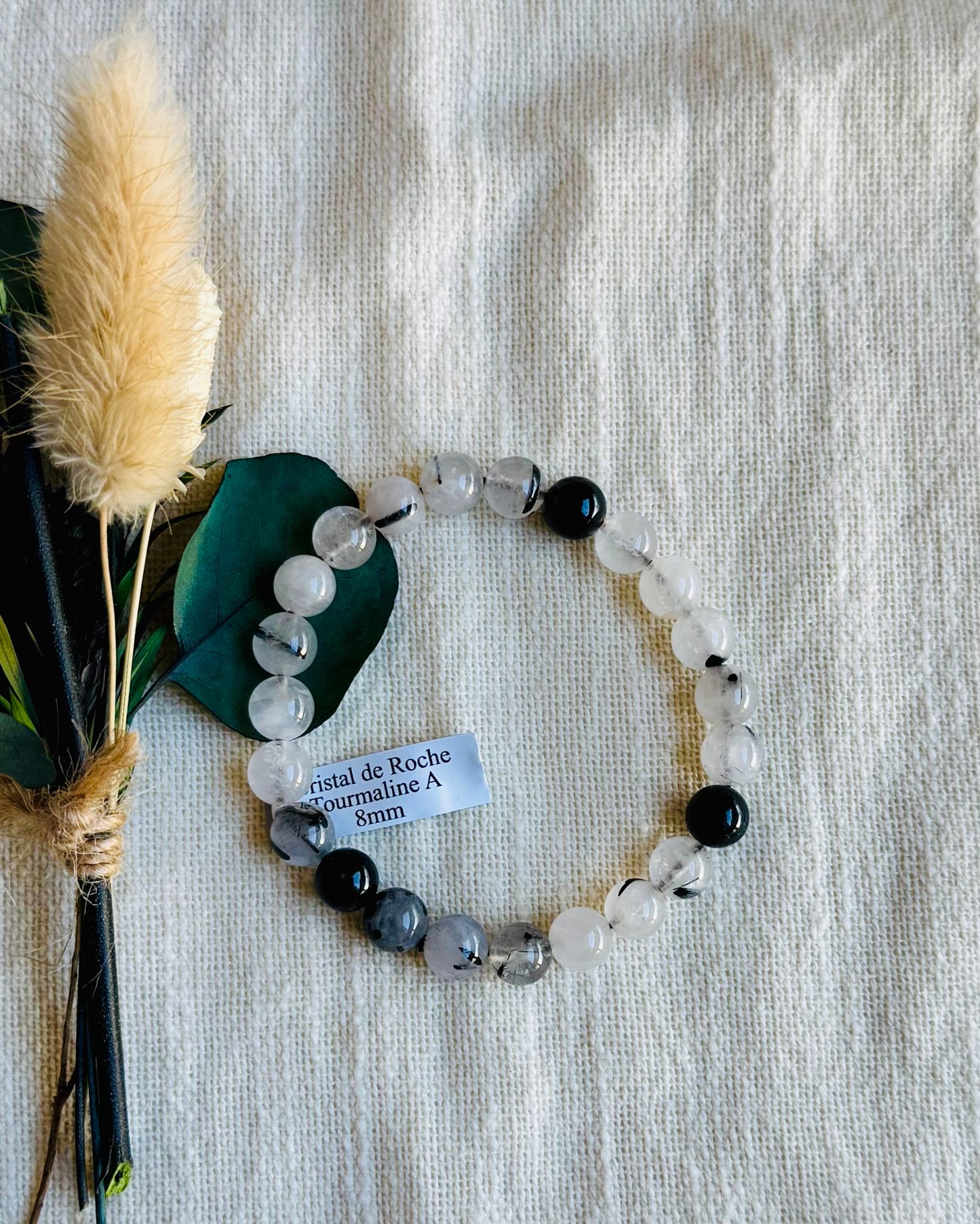 Bracelet Cristal de roche - Tourmaline, Protection