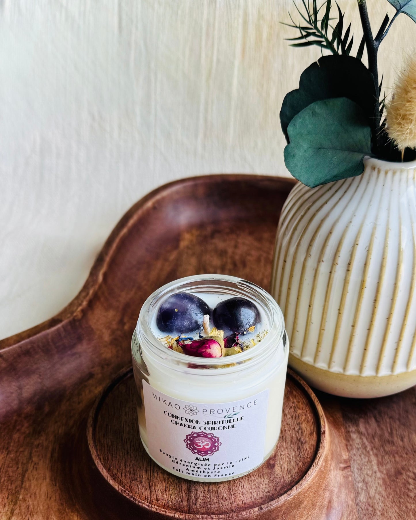 Bougie Chakra Couronne - Connexion Spirituelle – Améthyste