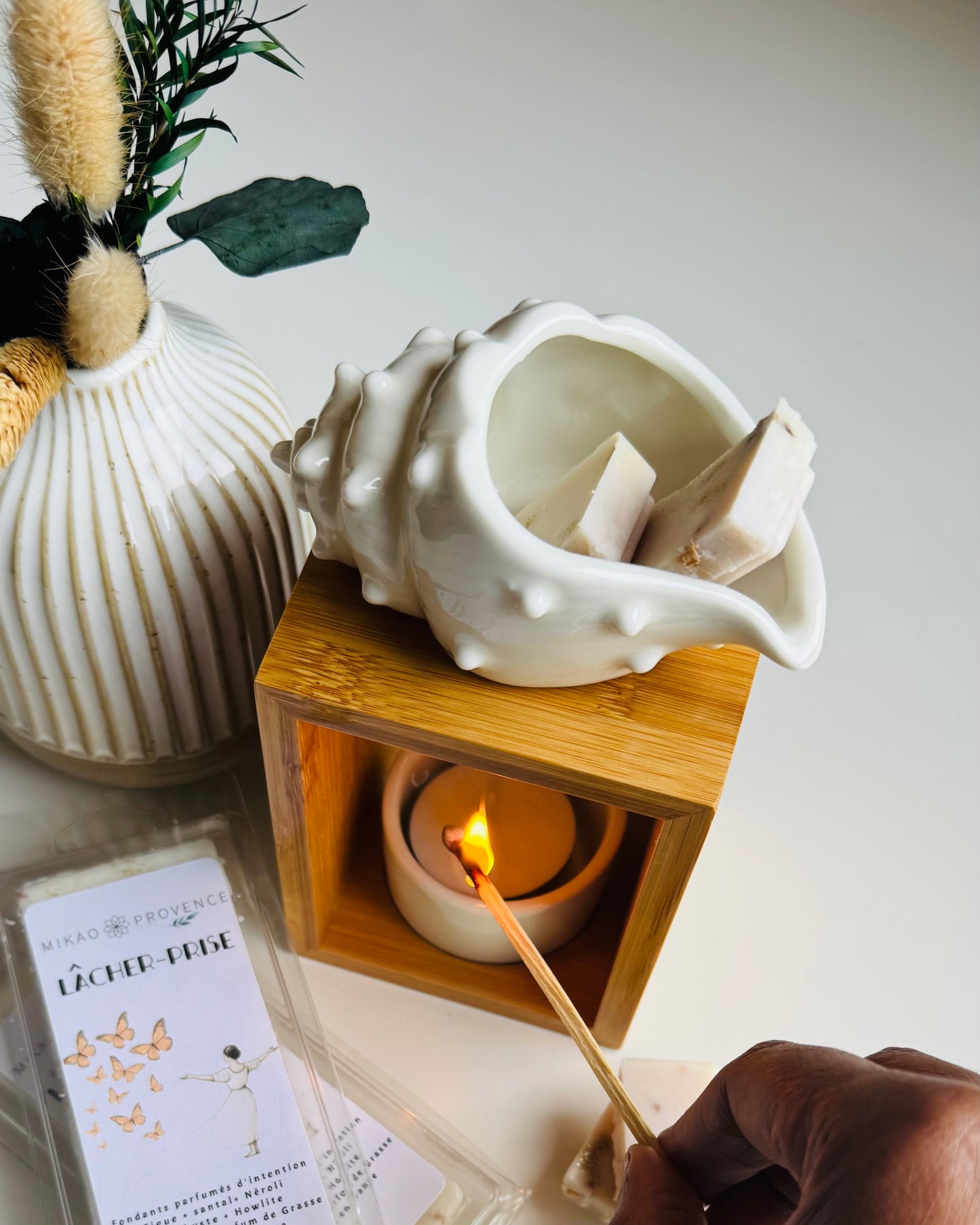 Brûle-parfum coquillage décoratif pour diffusion de fondants