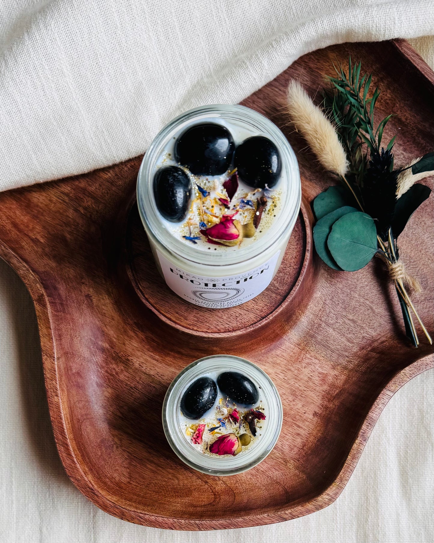 Bougie d’Intention Protection – Tourmaline Noire - vue de près