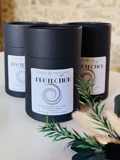 Bougie d’Intention Protection – Tourmaline Noire - boite vue de près