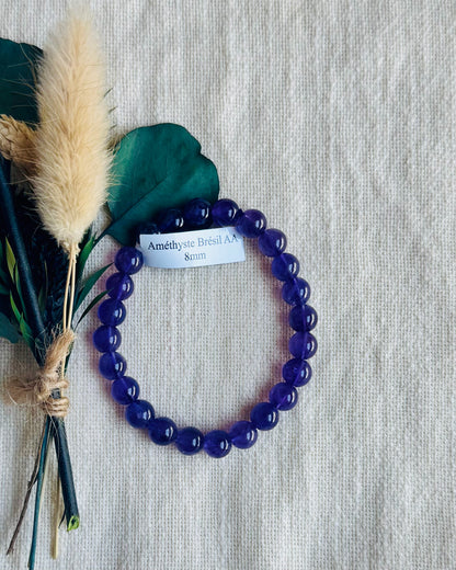 Bracelet Améthyste, Apaisement, Spiritualité et Protection