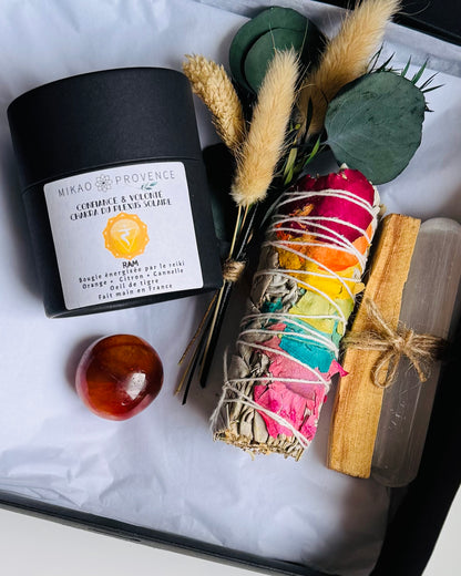Coffret Confiance en Soi – Bougie d’intention et pierres naturelle