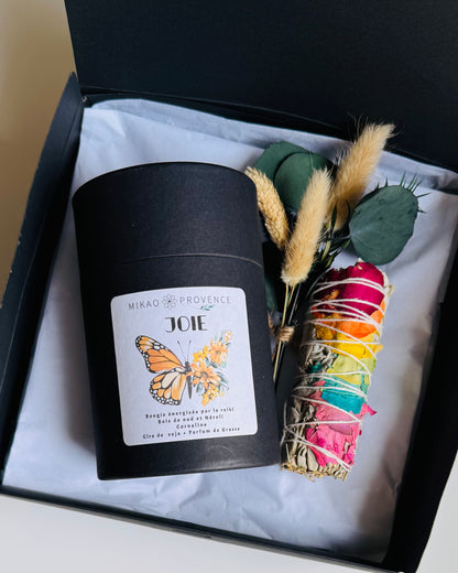 Coffret Bougie JOIE - Bougies d’intention et pierres naturelles