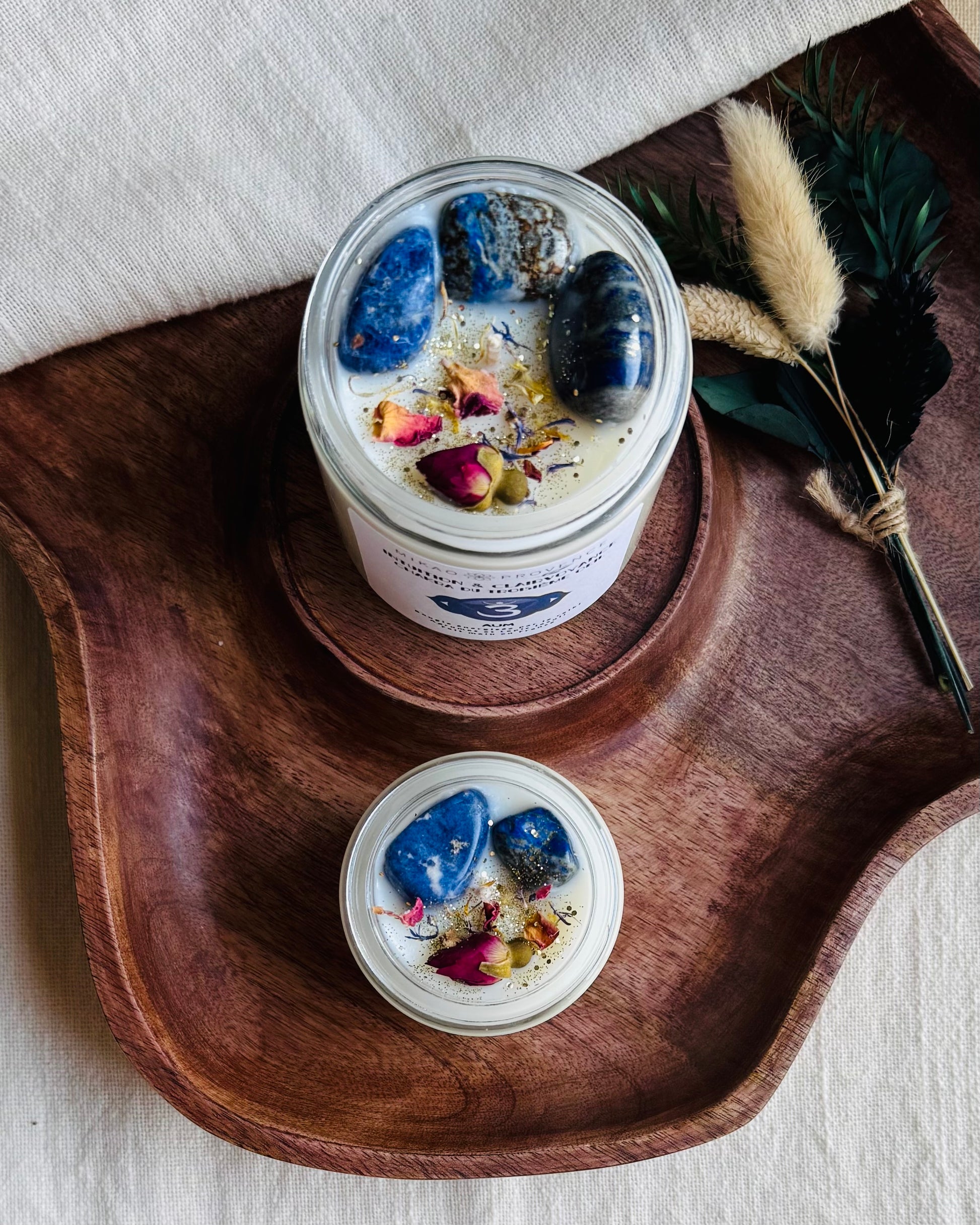 Bougie Chakra Troisième Œil – Intuition et Clairvoyance – Lapis-Lazuli