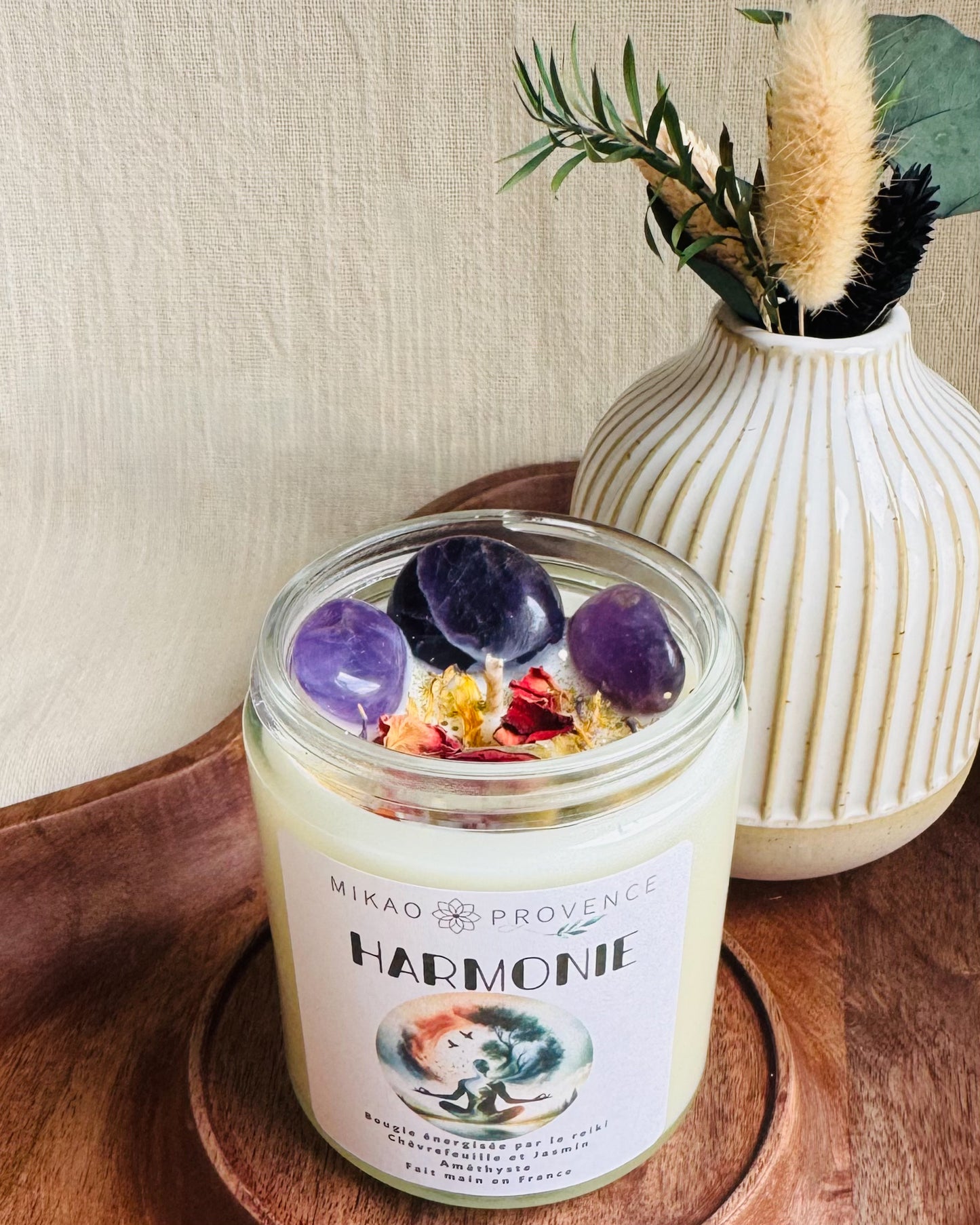 Bougie d’Intention Harmonie – Améthyste - 200g