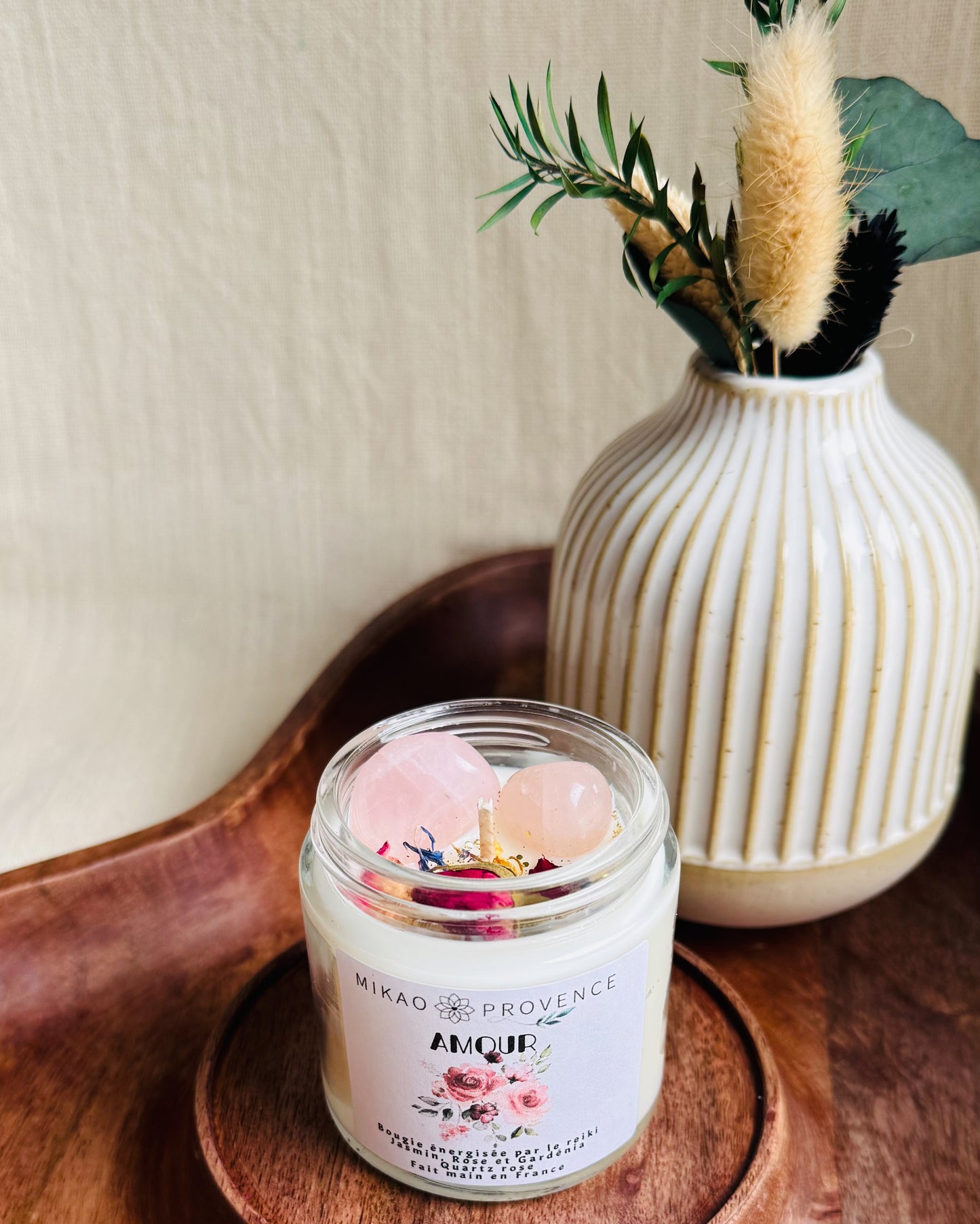 Bougie d’Intention Amour – Quartz Rose - 90g