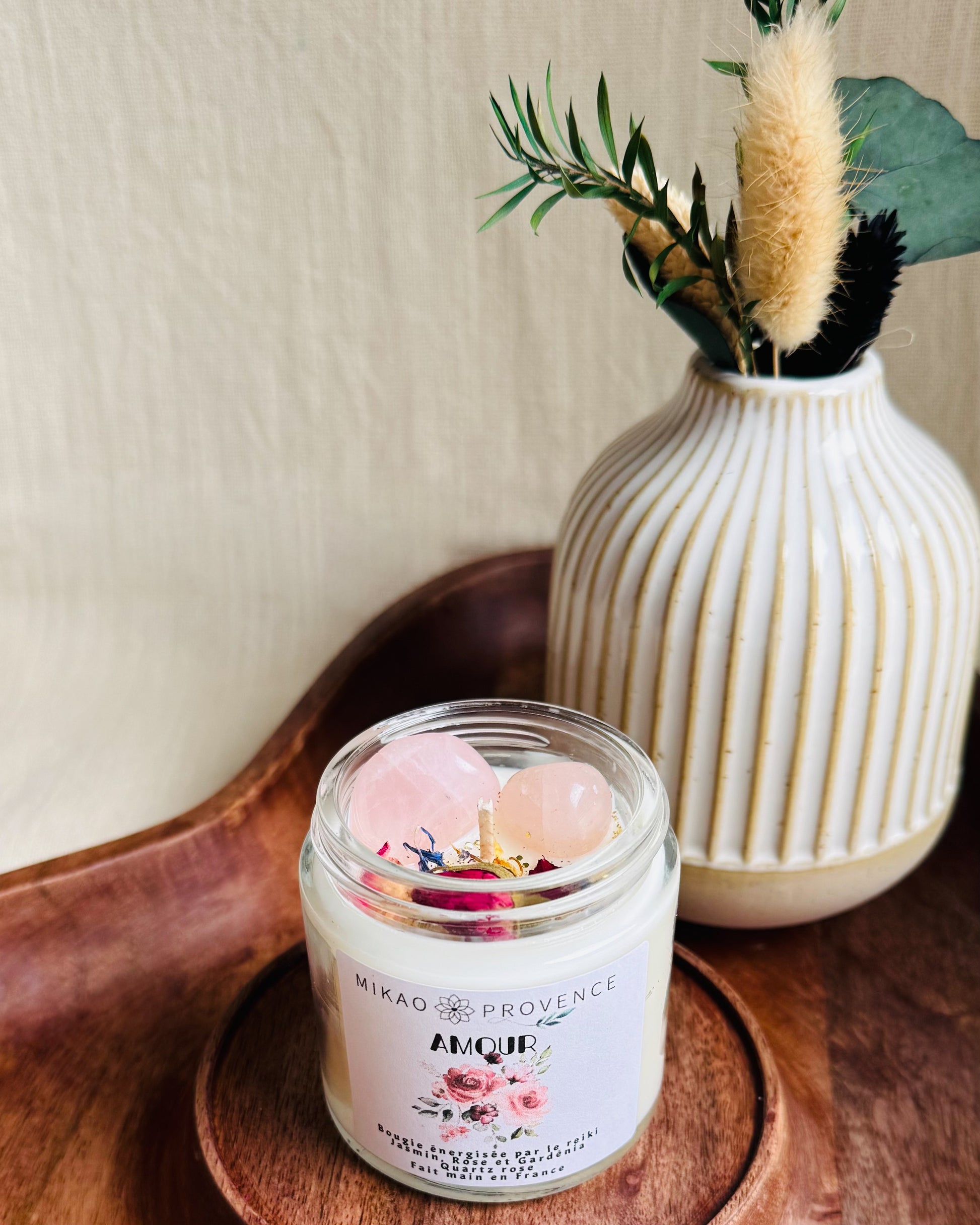 Bougie d’Intention Amour – Quartz Rose - 90g