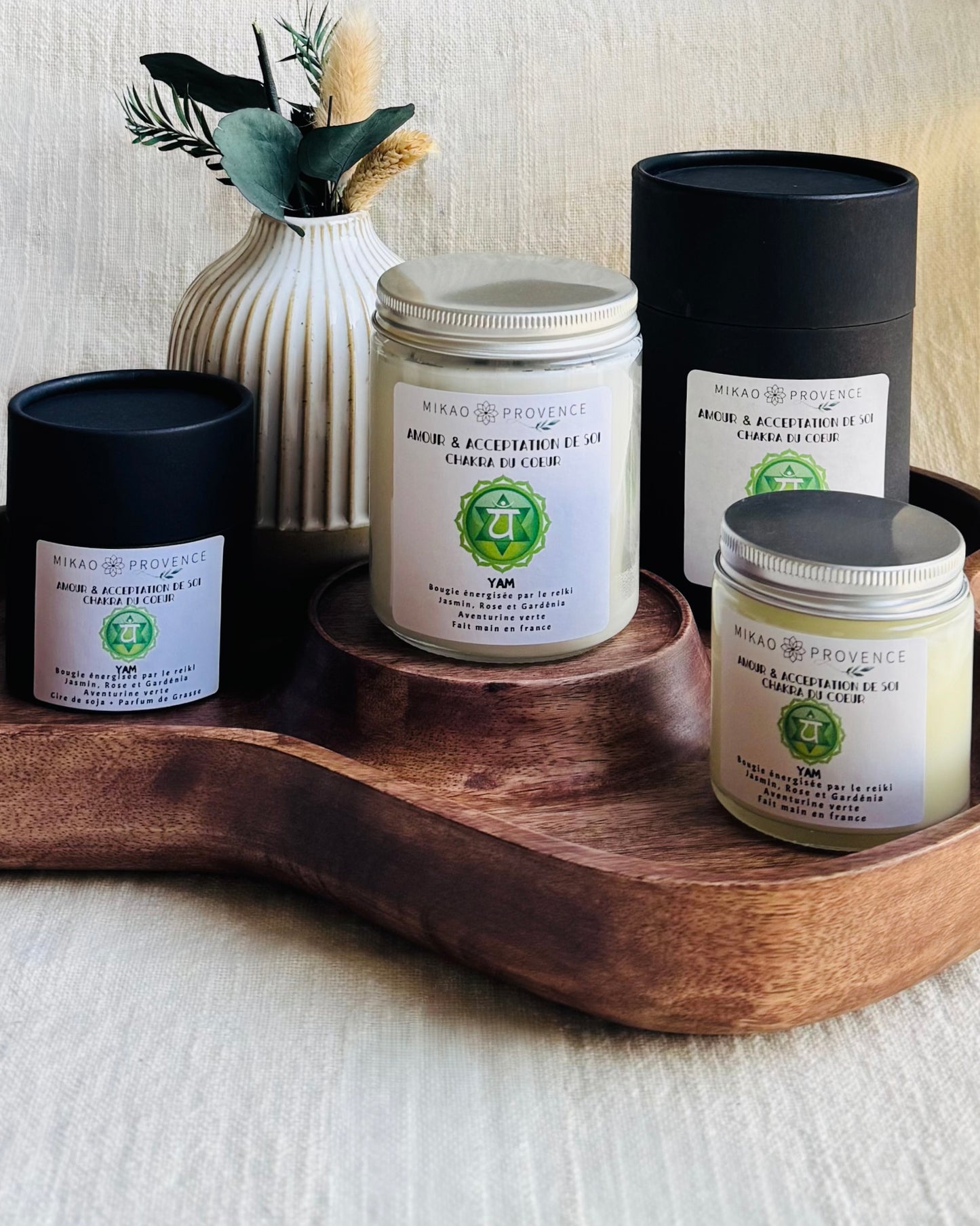 Bougie Chakra du Coeur - Amour et Acceptation de soi - Aventurine verte