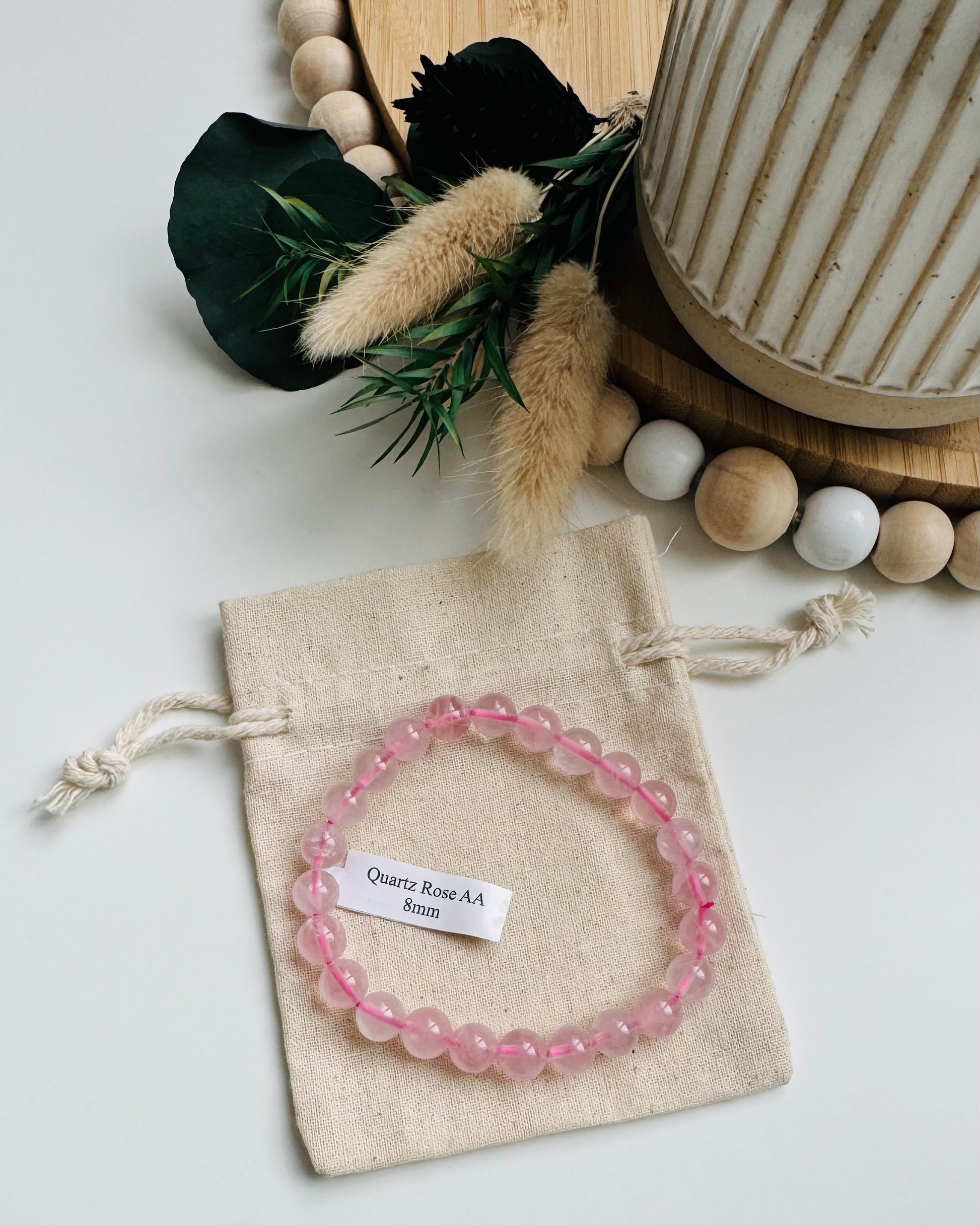 Bracelet Quartz Rose, Amour de soi et Sérénité