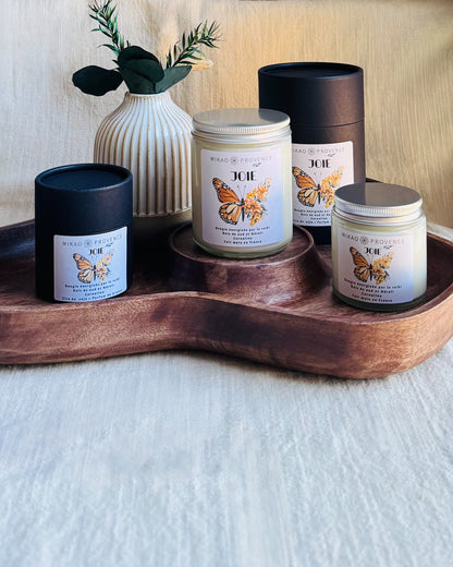 Bougie d’Intention Joie – Cornaline - présentation avec boite 