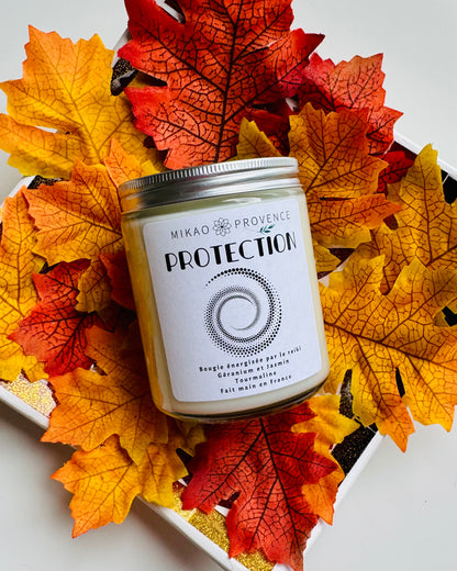 Bougie d’Intention Protection – Tourmaline Noire - Ambiance Automne