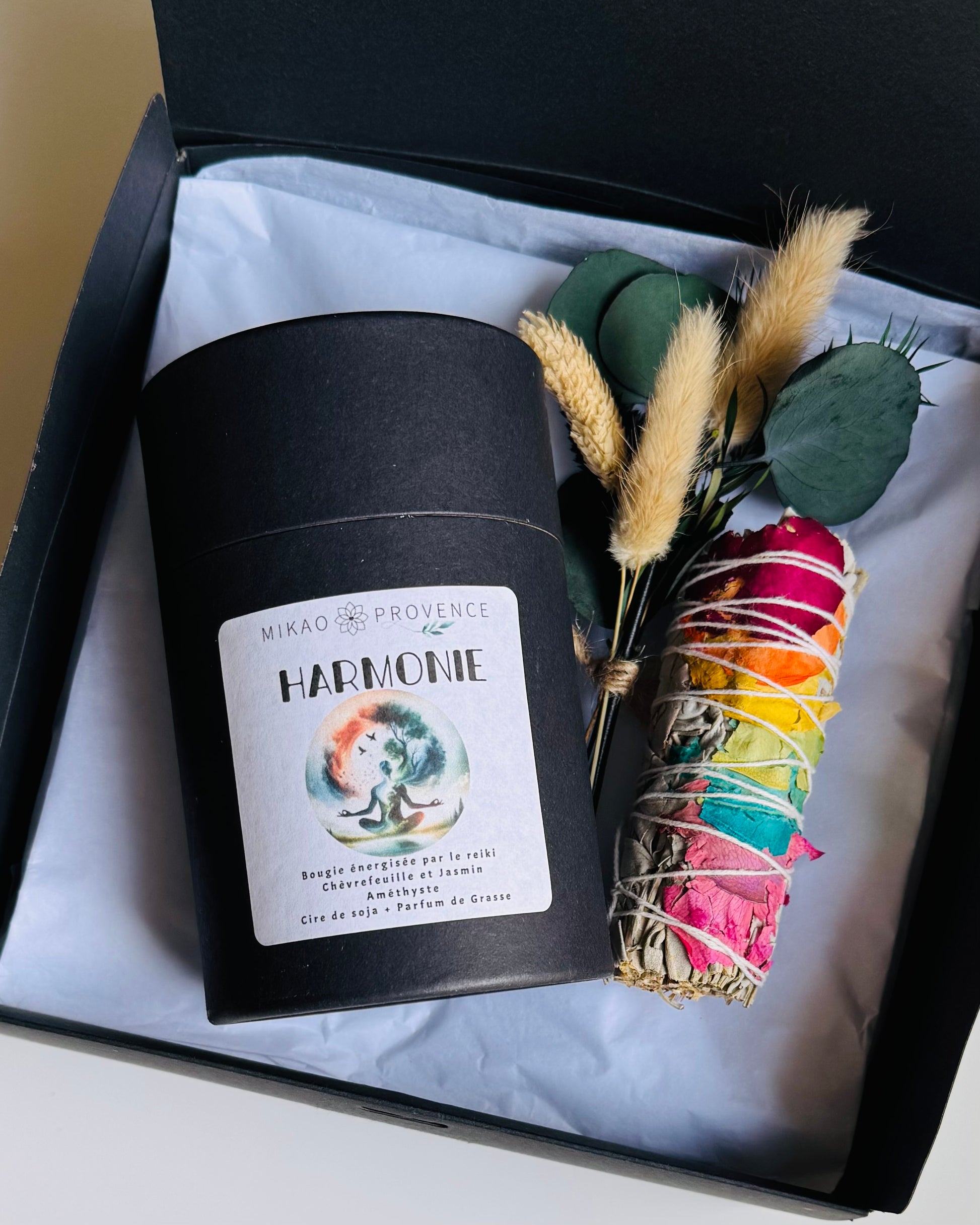 Coffret Bougie HARMONIE - Bougies d’intention et pierres naturelles
