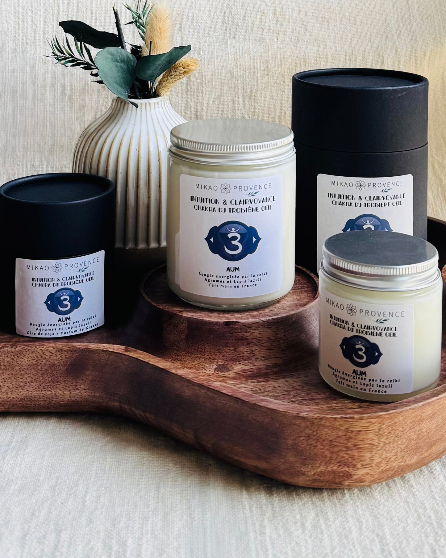 Bougie Chakra Troisième Œil – Intuition et Clairvoyance – Lapis-Lazuli