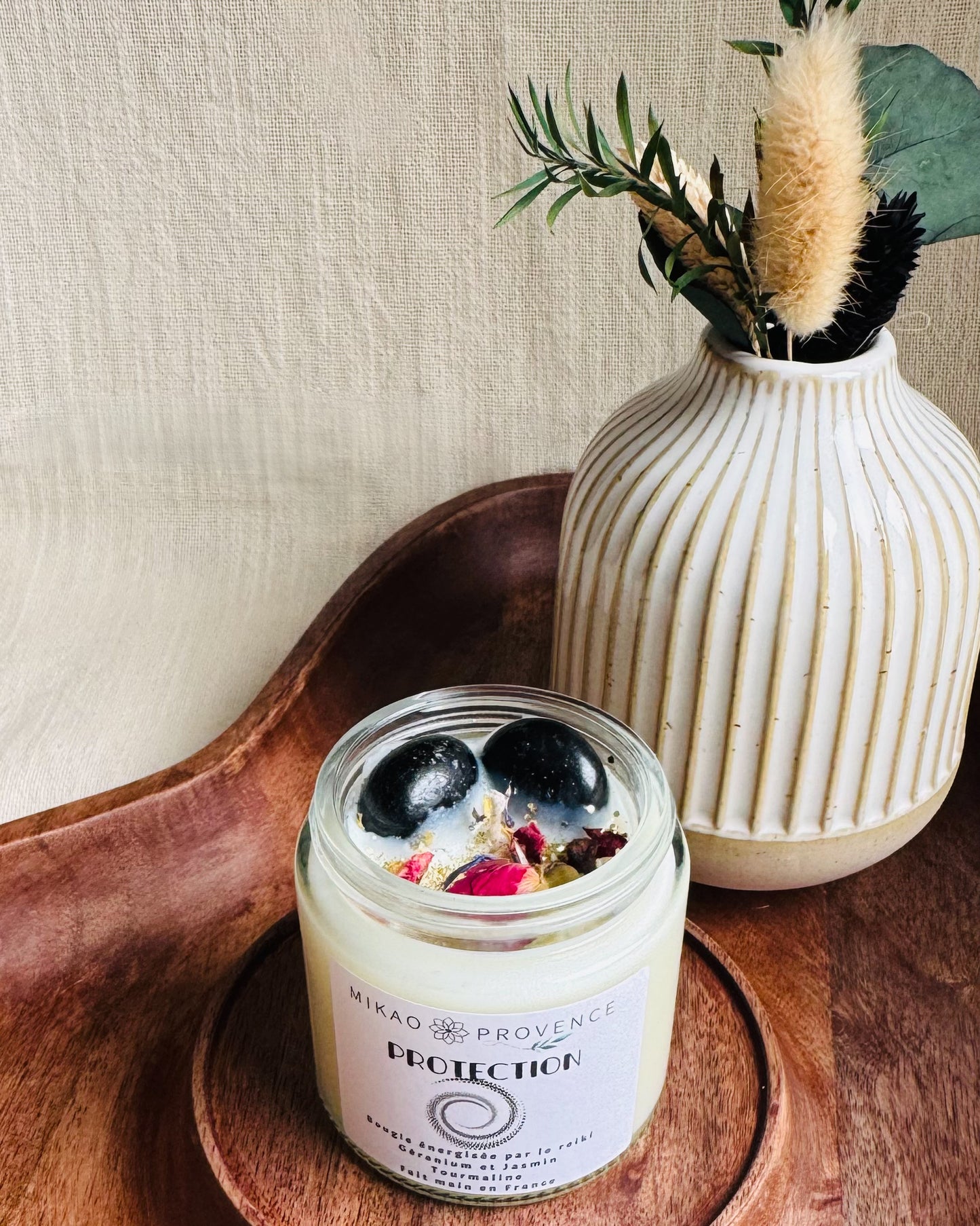 Bougie d’Intention Protection – Tourmaline Noire - 90g