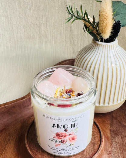 Bougie d’Intention Amour – Quartz Rose - 200g