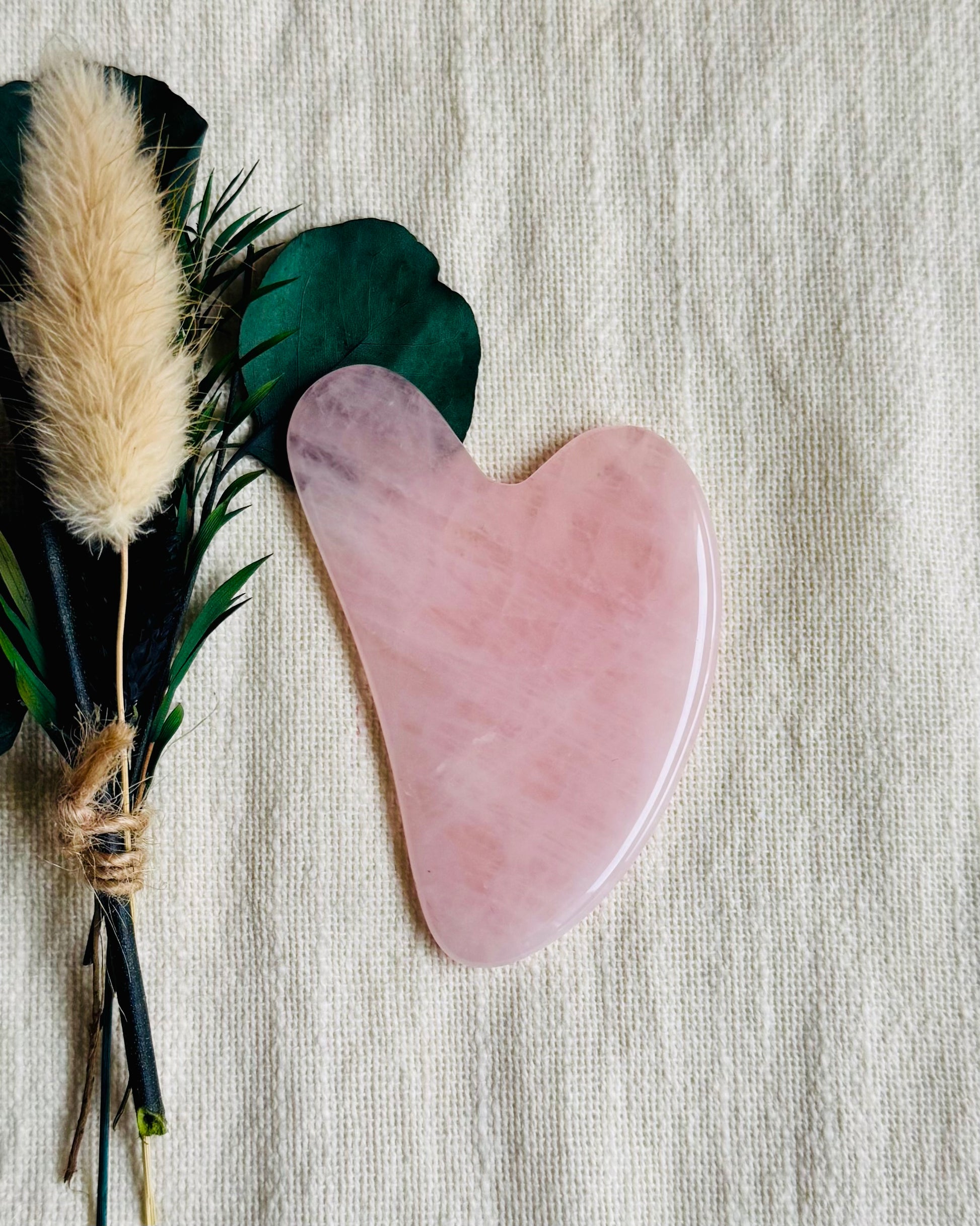 Gua sha coeur - Quartz rose