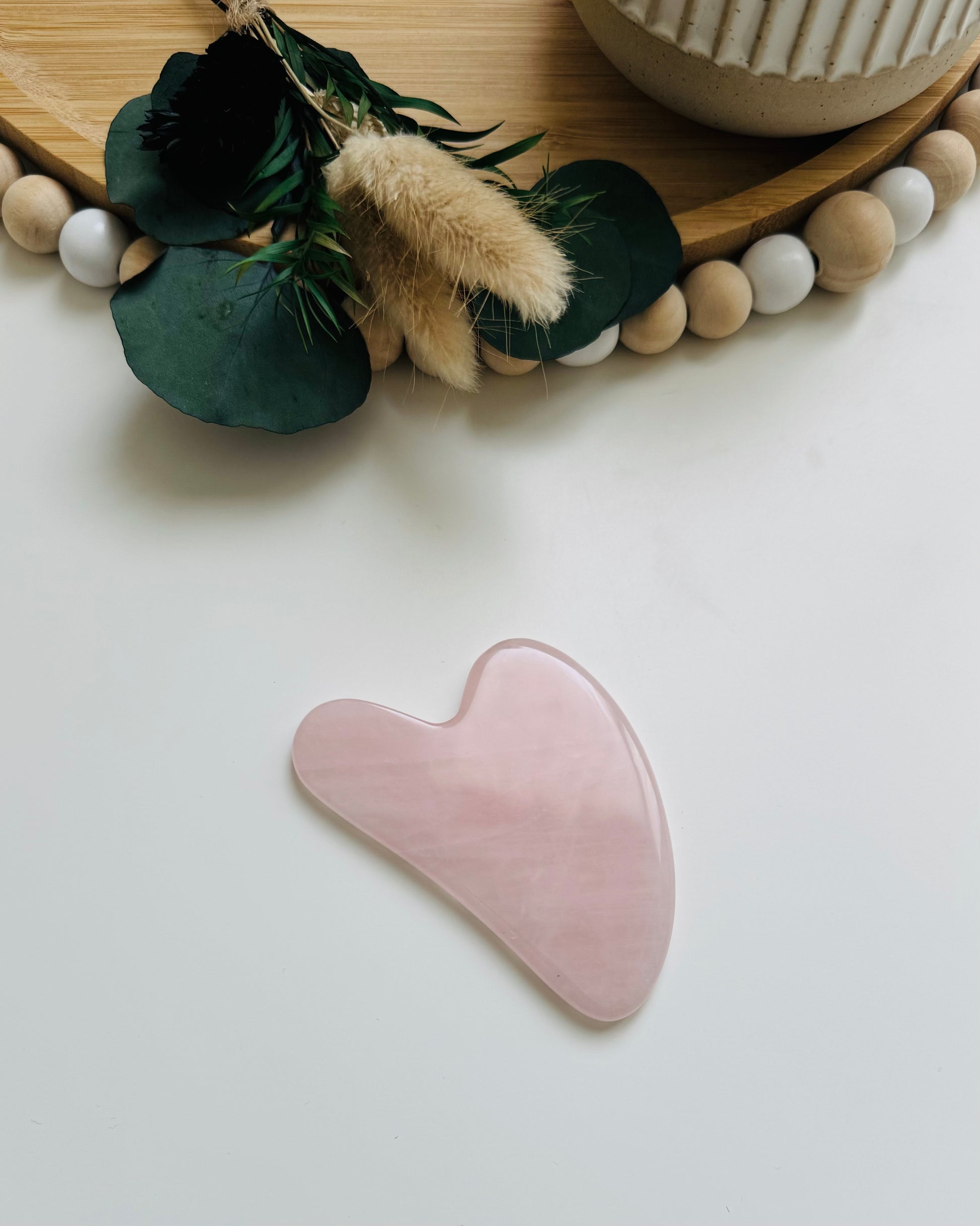 Gua sha coeur - Quartz rose