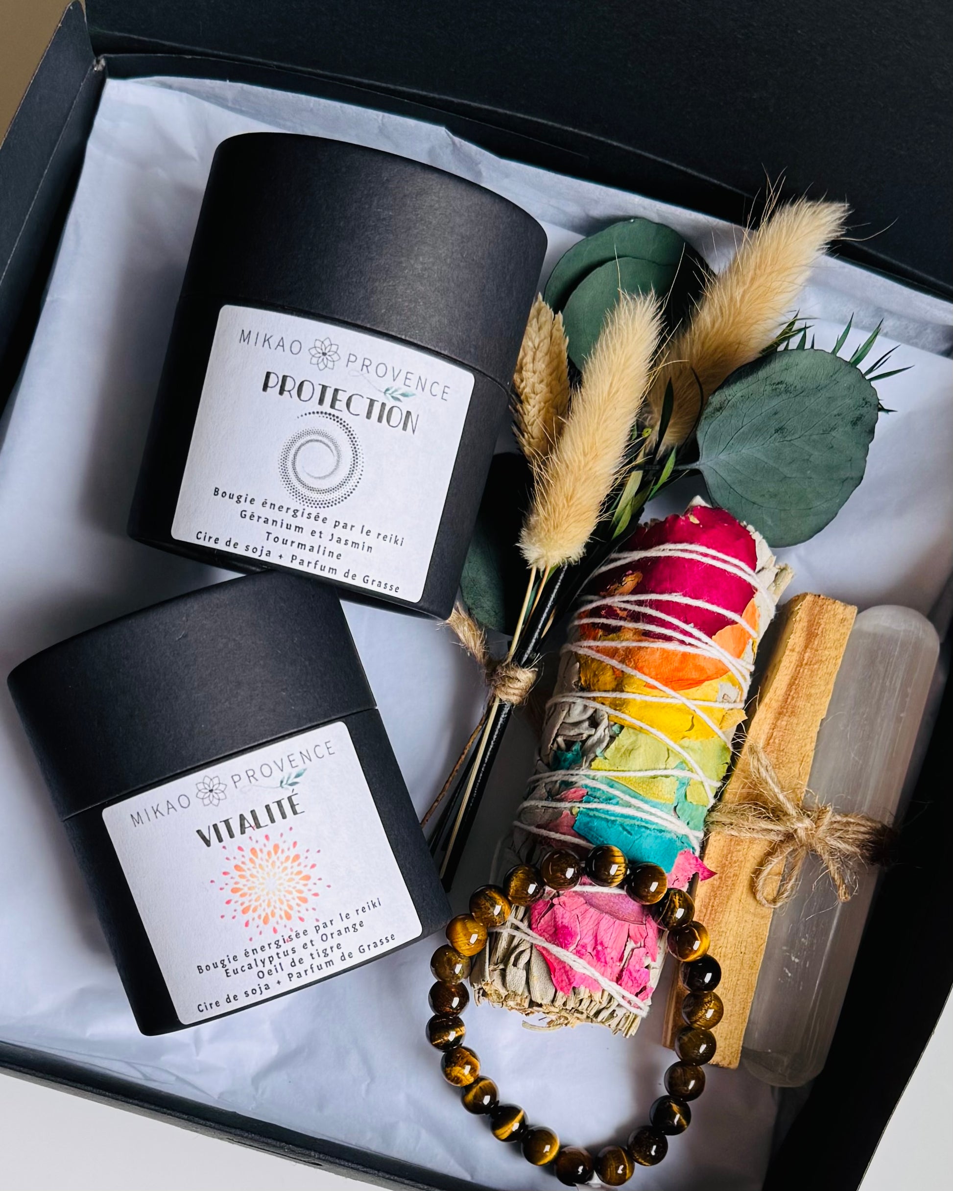 Coffret Vitalité - Bougies d’intention et pierres naturelles